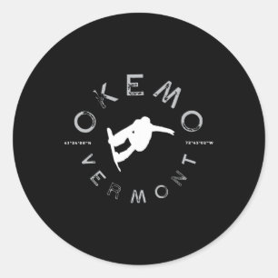 Okemo Mountain Vermont Graphic Vintag Snowboard T Runder Aufkleber
