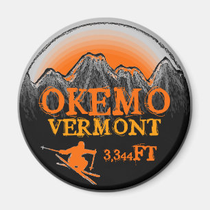 Okemo Vermont orange Skikunst-Aufzugmagnet Magnet