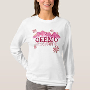 Okemo Vermont rosa Thema-Gebirgshoodie T-Shirt
