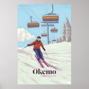 Okemo Vermont Skigebiet Reiseplakat Poster