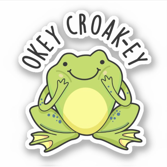 Okey Croak-ey Funny Frog Pub Aufkleber (Vorderseite)