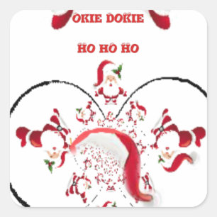 Oki Dokie Santa! Quadratischer Aufkleber