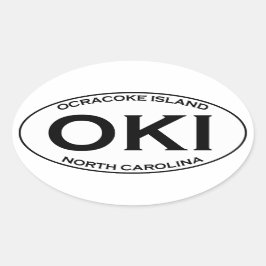 OKI - Oval-Logo auf Ocracoke Island Ovaler Aufkleber