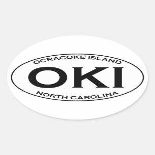 OKI - Oval-Logo auf Ocracoke Island Ovaler Aufkleber