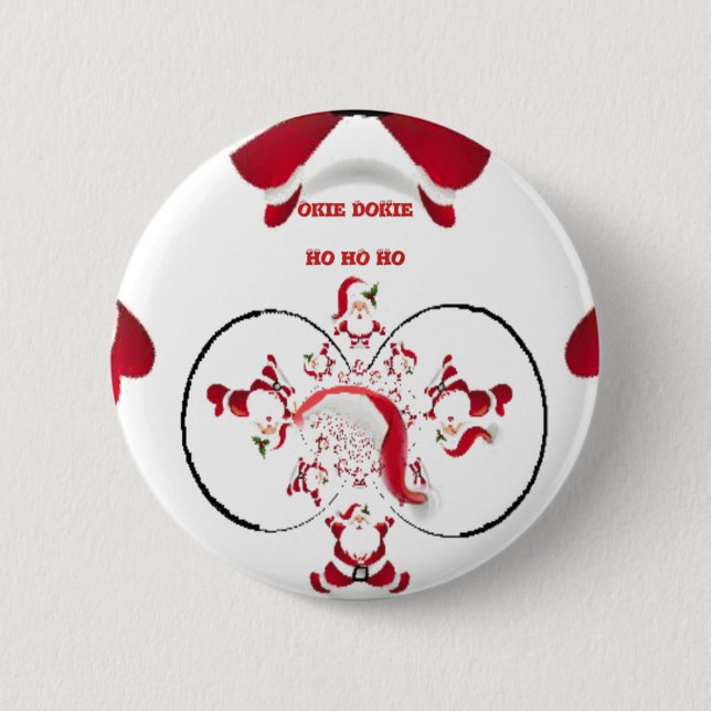 Okie Dokie Hospho Weihnachtsfest Button (Vorderseite)