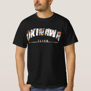 Okinawa Bingata Island Design T-Shirt
