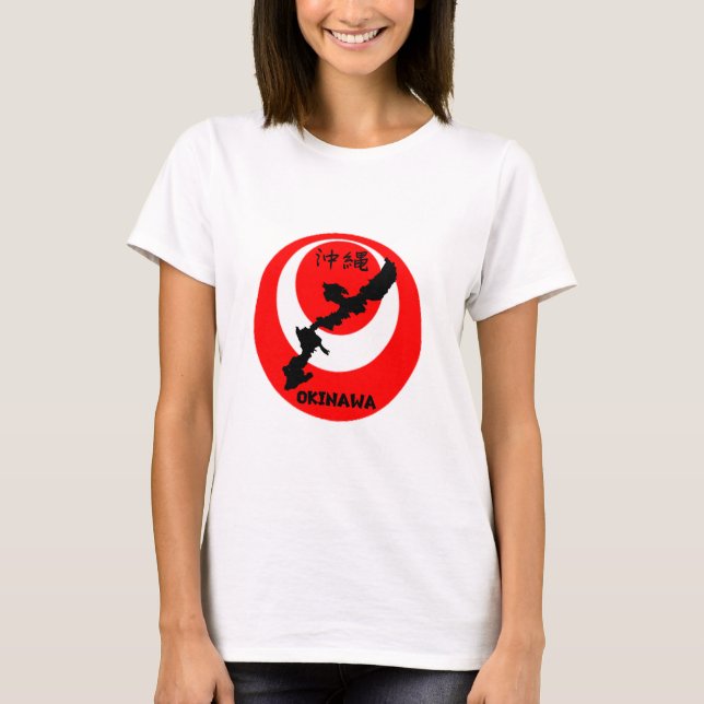 Okinawa Flag und Map Design. Lady-T - Shirt (Vorderseite)