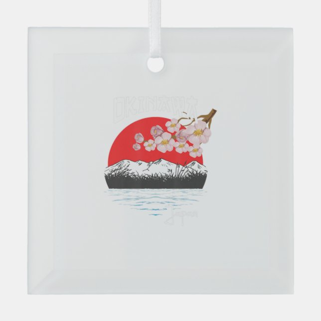 Okinawa Japan Cherry Blossom Ornament Aus Glas (Vorderseite)