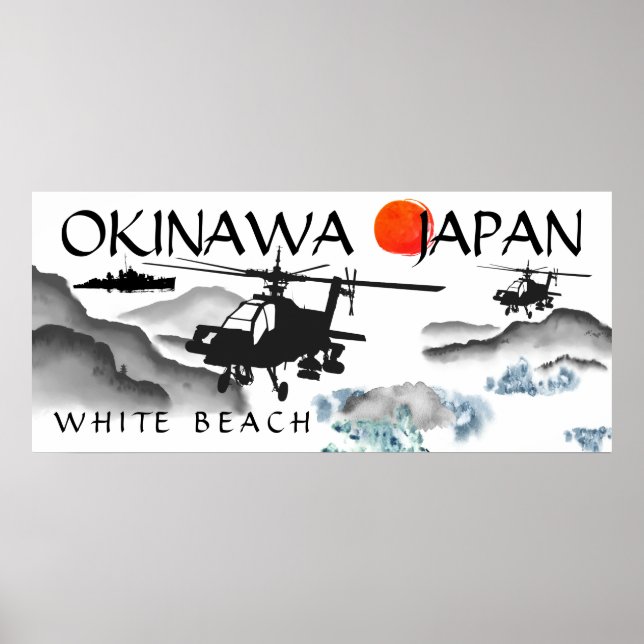 Okinawa, Japan, Militär von White Beach Poster (Vorne)