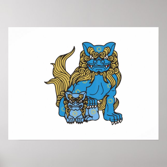 Okinawa Japan Uchinanchu Shisa Dog Ryukyu Island S Poster (Vorne)