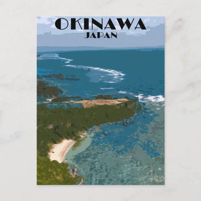 Okinawa Japan Vintage Travel Poster Postkarte (Vorderseite)