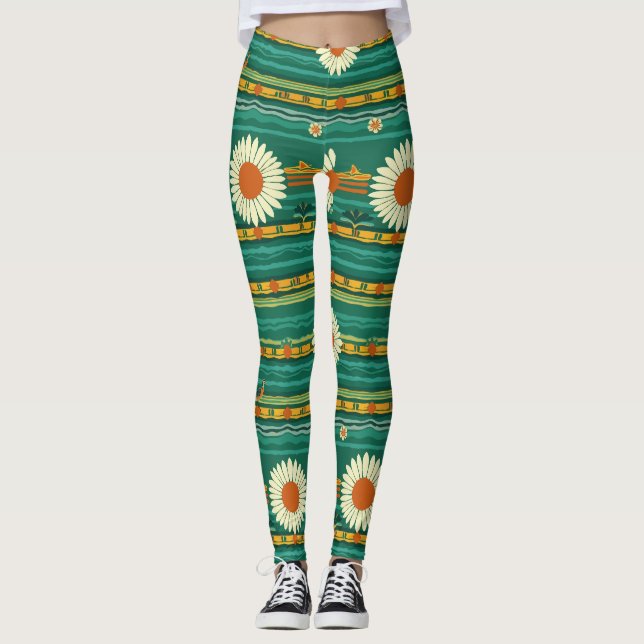 Okinawa Rail Bird Nahtloses Muster Leggings (Vorderseite)