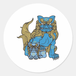 Okinawa Shisha シ 沖 縄 Runder Aufkleber