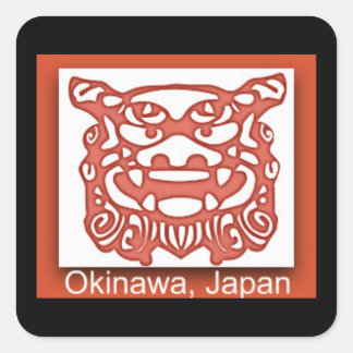 Okinawa-Sticker Quadratischer Aufkleber