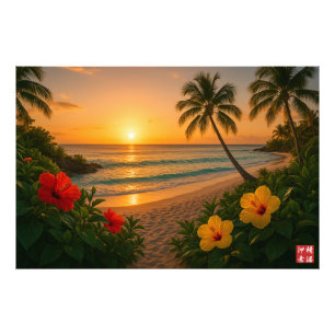 Okinawa Sunset Fotodruck