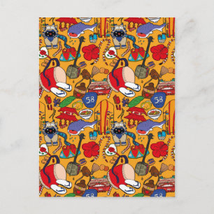 Okinawa Thema uchina Illustration Postcard 沖 縄 Postkarte