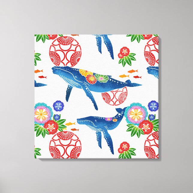 Okinawan-Bingata-Muster-Kunstdruck Leinwanddruck (Vorderseite)