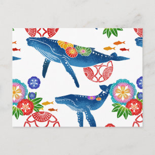 Okinawan-Bingata-Muster-Postkarten Postkarte