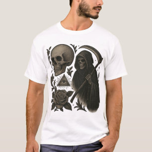Okkulter Ziegen-Schädel mit Pentagramm – Gothic Ta T-Shirt