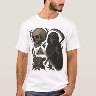 Okkulter Ziegen-Schädel mit Pentagramm – Gothic Ta T-Shirt