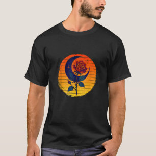 Okkultes Halbmond Rose Goth Okkultismus Hexerei T-Shirt