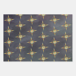 Okkultisierter Sonnenplanet und Regenbogen Geschenkpapier Set