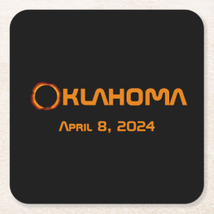 Oklahoma 2024 Gesamtsolare Rechteckiger Pappuntersetzer