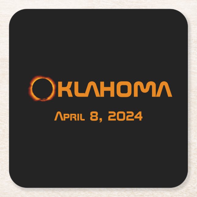 Oklahoma 2024 Gesamtsolare Rechteckiger Pappuntersetzer (Vorderseite)