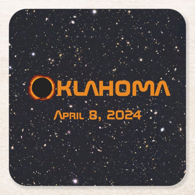 Oklahoma 2024 Gesamtsolare Rechteckiger Pappuntersetzer (Vorderseite)