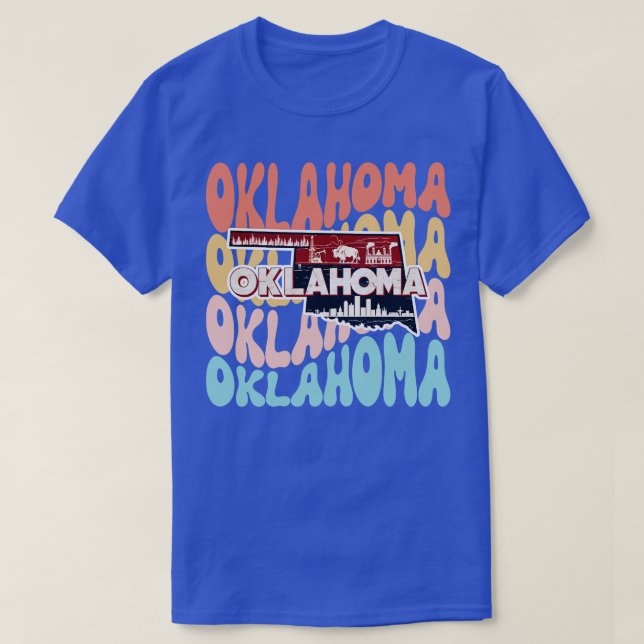 OKLAHOMA 50 Retro Vintage Staaten T-Shirt (Design vorne)