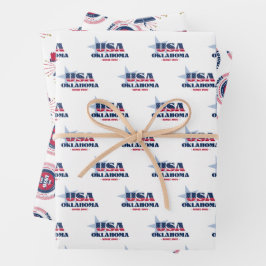 Oklahoma, 50 Staaten, Liberty Bell Geschenkpapier Set