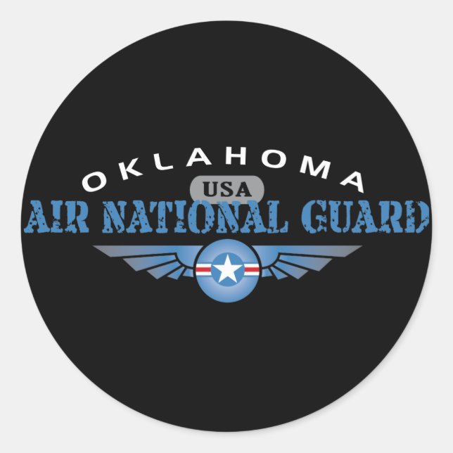 Oklahoma Air National Guard Runder Aufkleber (Vorderseite)
