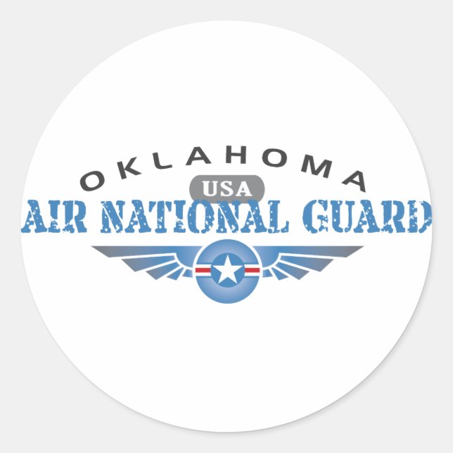 Oklahoma Air National Guard Runder Aufkleber (Vorderseite)