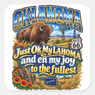 Oklahoma-Aufkleber Quadratischer Aufkleber