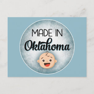 Oklahoma Baby Funny Blue New Boy Postcard Postkarte