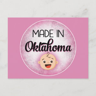 Oklahoma Baby Funny Pink New Girl Postcard Postkarte