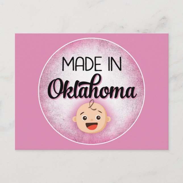 Oklahoma Baby Funny Pink New Girl Postcard Postkarte (Vorderseite)