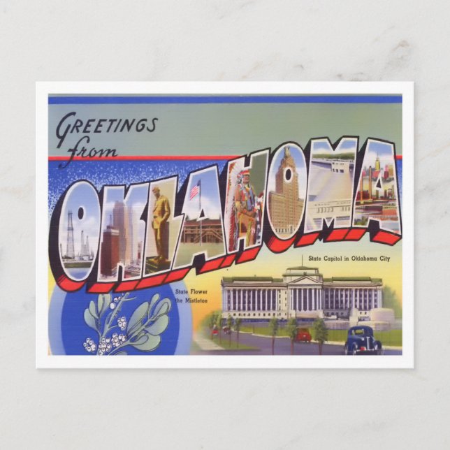 Oklahoma Big Letters Postcard Postkarte (Vorderseite)