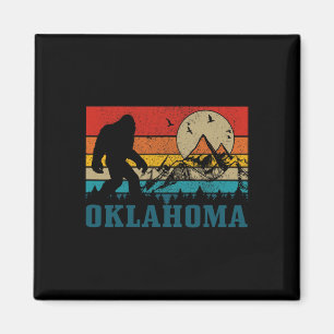 Oklahoma Bigfoot Vintag Mountains Wandern Camping Magnet