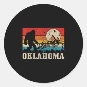 Oklahoma Bigfoot Vintage Berge Wandern Camping Runder Aufkleber