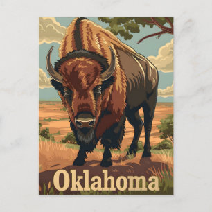 Oklahoma Bison Vintage Postkarte