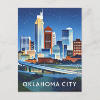 Oklahoma City Aquarell-Silhouette