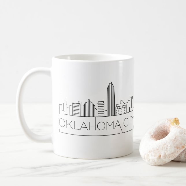 Oklahoma City| City Stylized Skyline Kaffeetasse (Mit Donut)