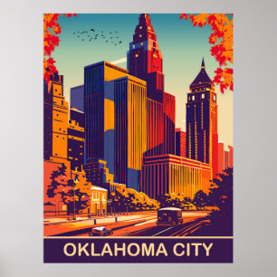 Oklahoma City im Herbst, Reise Poster