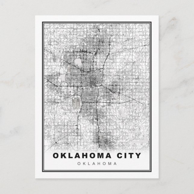 Oklahoma City Map Feiertagspostkarte (Vorderseite)