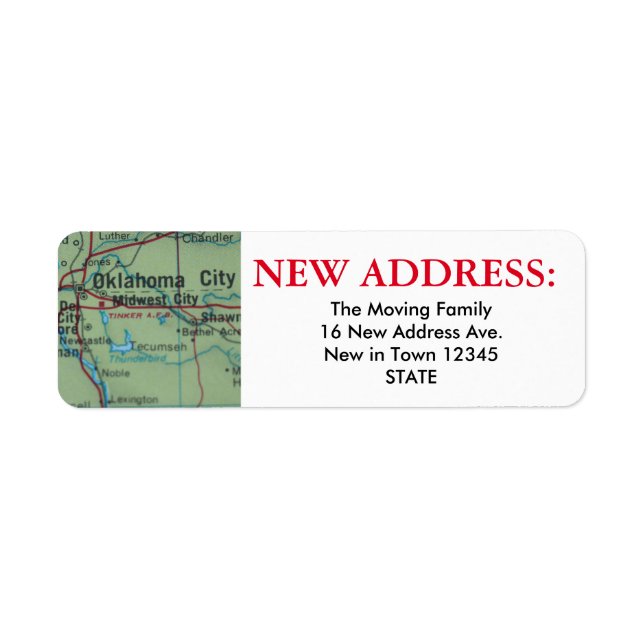 Oklahoma City New Address Label (Vorne)