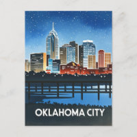 Oklahoma City Night Watercolor