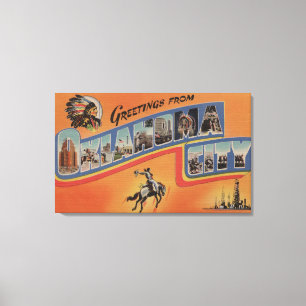 Oklahoma City, Oklahoma - Große Briefmarkenszenen Leinwanddruck