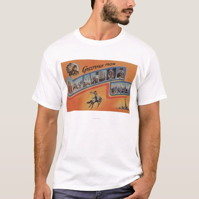 Oklahoma City, Oklahoma - große Buchstabe-Szenen T-Shirt (Vorderseite)
