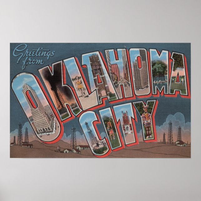Oklahoma City, Oklahoma (Ölfelder) Poster (Vorne)